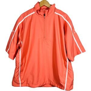 Glen Muir Short Sleeve Quarter Zip Pullover Top Casual Sport Peach - L